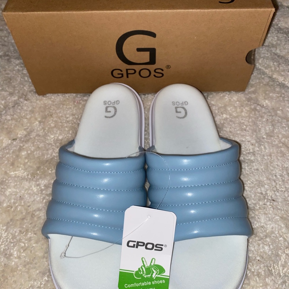Women’s Blue Slide Sandals